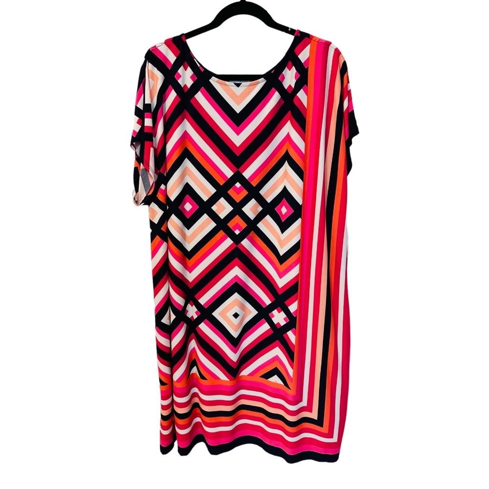 Studio One New York Women's Chevron Color Block Pattern Full Slip SS Dre…